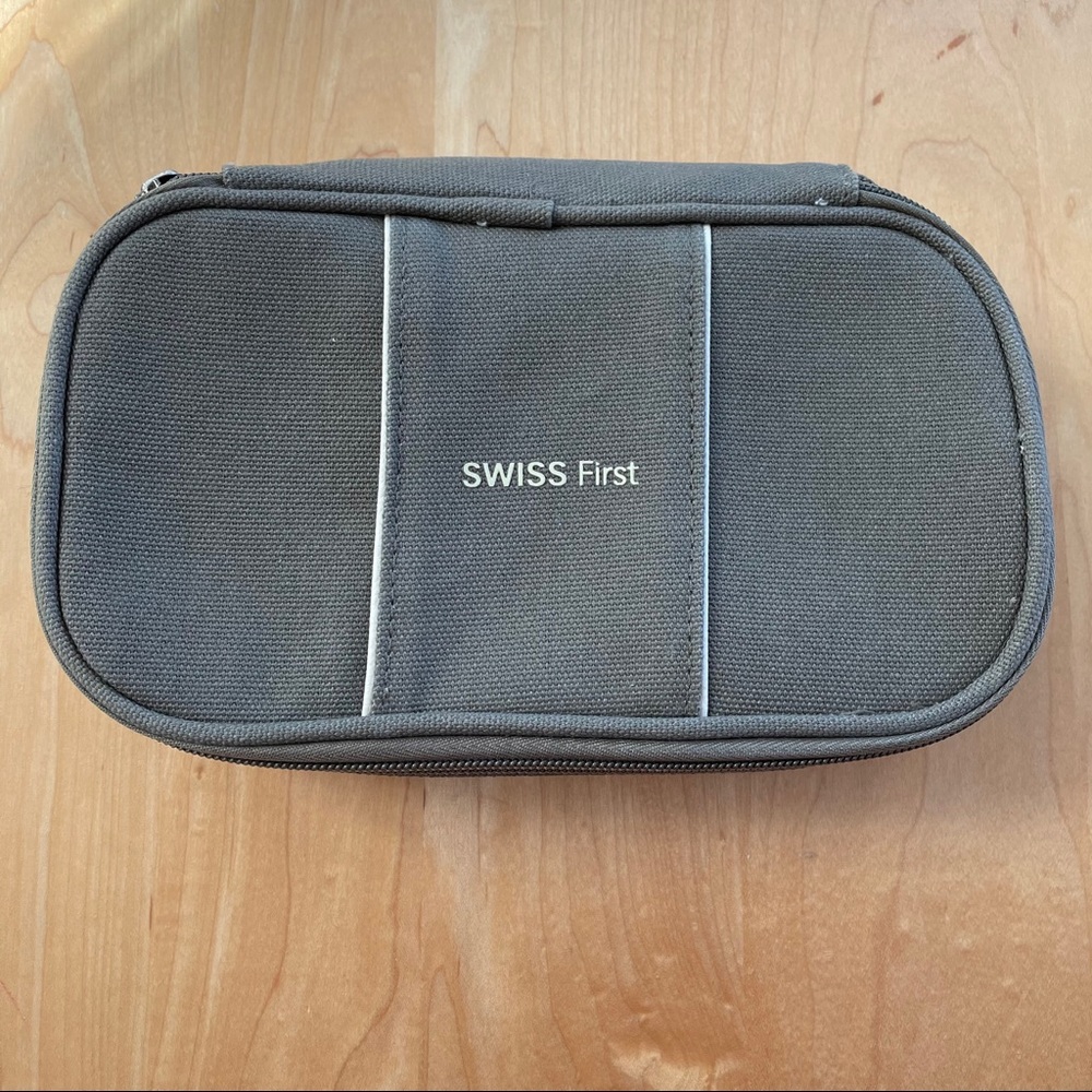 SWISS FIRST fabric zippered amenity bag (empty)